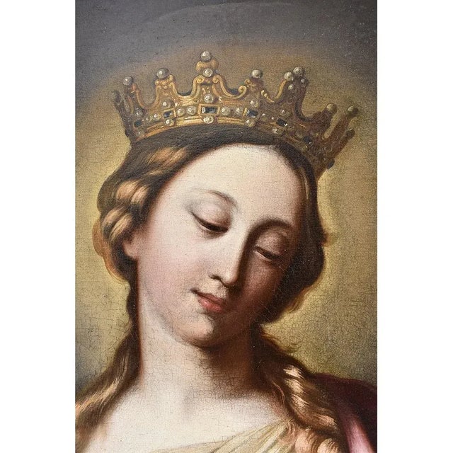 Religious Artist, Saint Catherine, 1600s, Oil on Canvas For Sale - Image 3 of 10