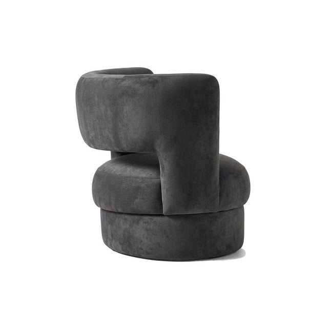 Contemporary Ritual Chair in Grey Velvet by Moanne For Sale - Image 3 of 6