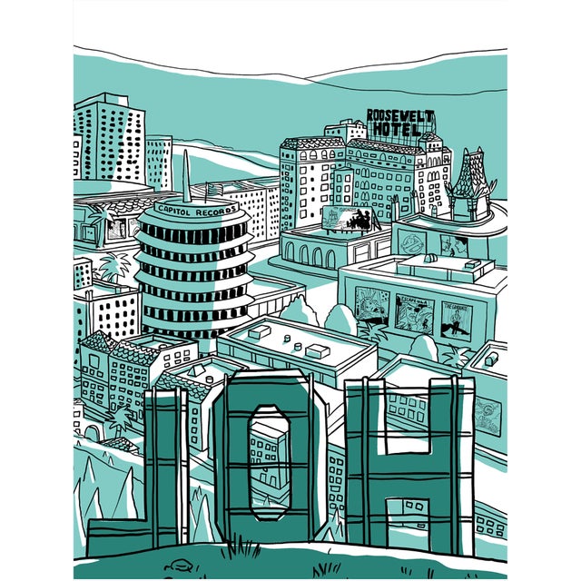 Hollywood Sign Triptych, Limited Edition Print on Entrada Rag by Marz Jr. For Sale - Image 4 of 8