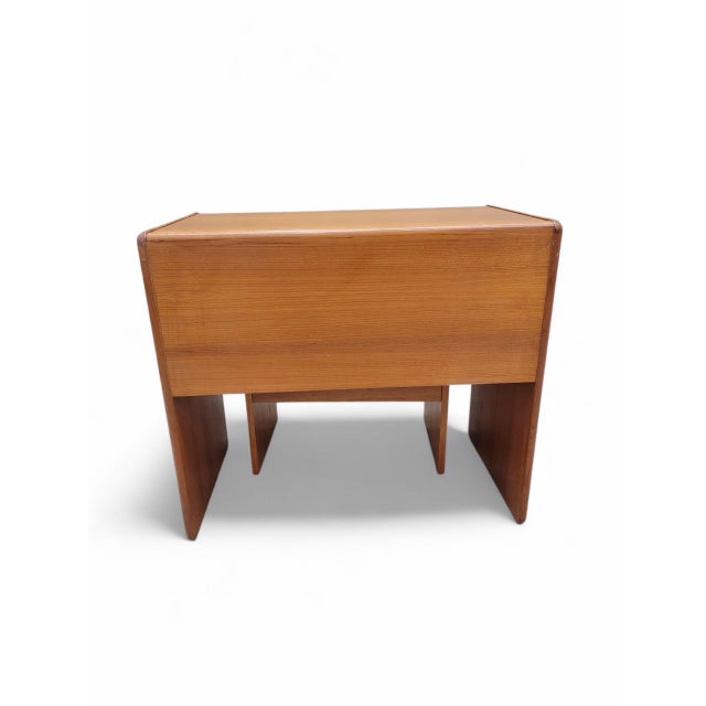 Mid 20th Century Danish Vanity/Desk With Flip-Top Mirror and Stool For Sale - Image 10 of 10