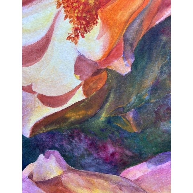 Realism 1980s Floral Watercolor Still Life, Signed by Florence Strauss For Sale - Image 3 of 14