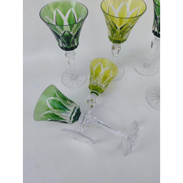 1940s Large Camargue Model Crystal Glasses from Saint Louis, 1940s, Set of 6 For Sale - Image 5 of 9