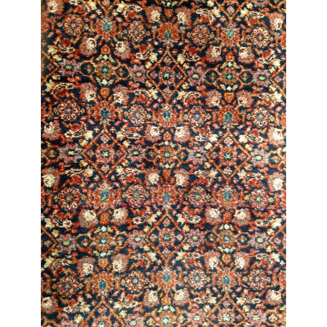 Vintage Tabriz Long Runner, Hand-Woven Wool, All Over Herati Pattern, Navy & Ivory, 3x16 For Sale - Image 13 of 16