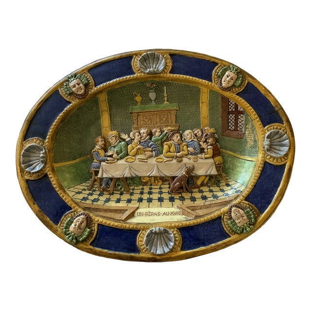 Late 19th Century Faience Decorative Plate For Sale