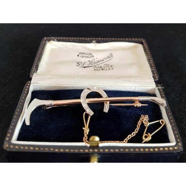A fine quality Edwardian novelty bar brooch or tie pin dating to circa 1905, beautifully crafted in 15ct rose gold and...