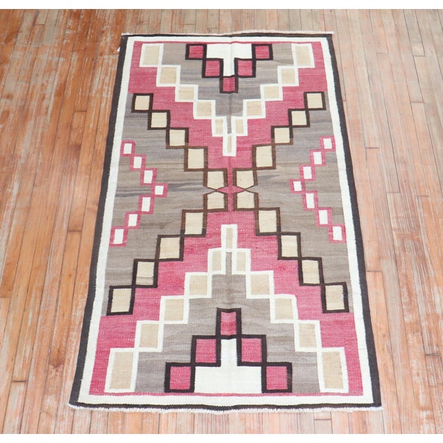 Antique American Navajo Ivory Tribal Rug - 3'5" x 6'2" For Sale - Image 10 of 10