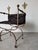 Metal Vintage Italian Wrought Iron Savonarola Chair With Brass Fleur-De-Lis Finials For Sale - Image 7 of 12