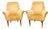 Set of Mid-Century Modern Italian Armchairs in Golden Velvet, 1950s For Sale
