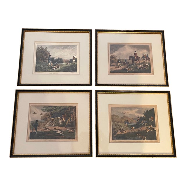 1799–1800 Samuel Howitt Hand-Colored Sporting Hunting Engravings – Original Antique Prints-Ralph Lauren Aesthetic For Sale