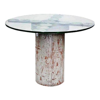 Custom Studio Made Table With Glass Top For Sale