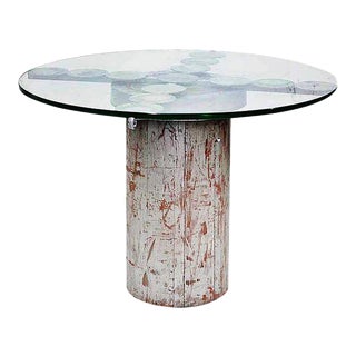 Vintage Studio Table With Glass Top For Sale
