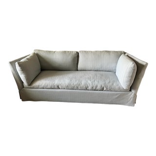 Williams-Sonoma Home, Bench Seat Down Sofa in Chevron Embroidered Fabric For Sale