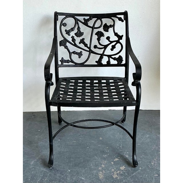 Metal Vintage Black Wrought Iron Dining Chairs - Set of 12 For Sale - Image 7 of 12