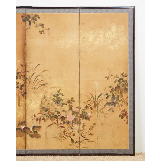 Gold Japanese Edo Rimpa School Screens After Sosetsu - a Pair For Sale - Image 8 of 13