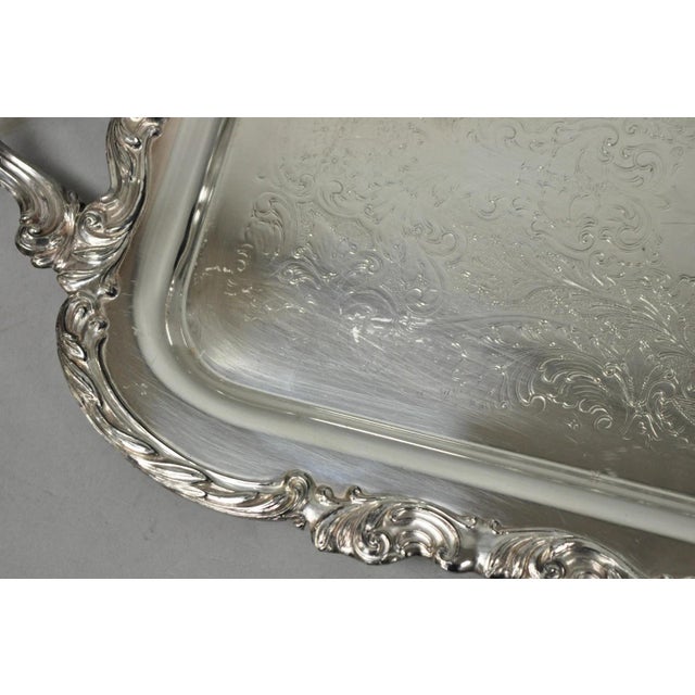 Vintage Fb Rogers 1338 Victorian Silver Plated Narrow Serving Platter Bar Tray For Sale - Image 13 of 18