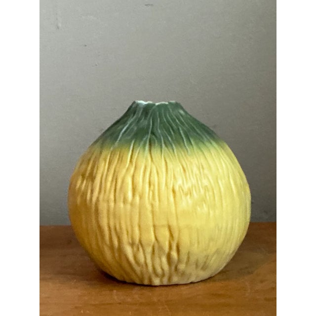 Green Vintage Green Ombre Ceramic Vase For Sale - Image 8 of 12