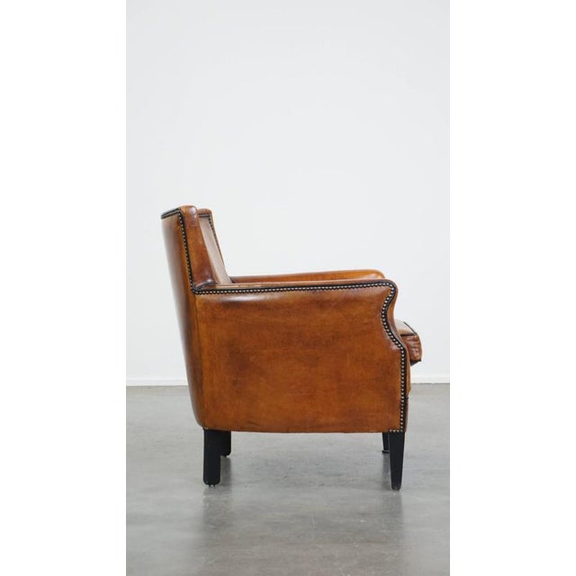 Sheep Leather Armchair For Sale - Image 3 of 15