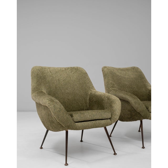 1960s French Green Art Deco Upholstered Armchairs - A Pair For Sale - Image 18 of 18