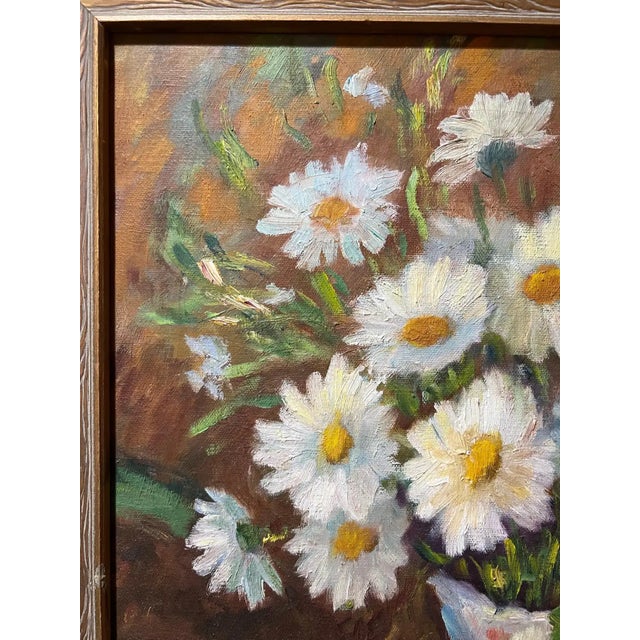 Impasto Impressionistic Painting of Daisies in the Style of Van Gogh For Sale In New York - Image 6 of 13