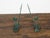 Mid 20th Century Pair of Vintage American Midcentury Iron Rabbit Candle Holders with Green Patina For Sale - Image 5 of 11