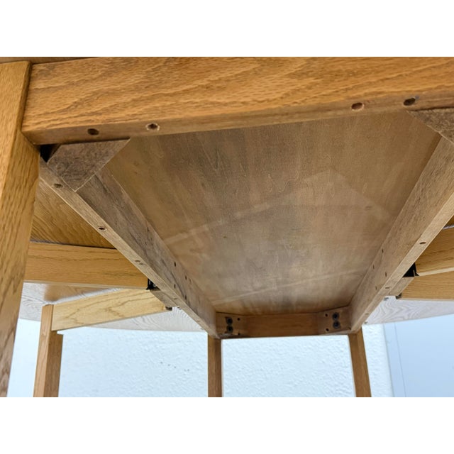 Wood 72 Inch Vintage Oak Wood Drop Leaf Console to Dining Table For Sale - Image 7 of 12