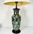 Teal Mid 20th Century Chinoiserie Boho Chic Hollywood Regency Ceramic Flora Botanical Table Lamp, Textile Shade For Sale - Image 8 of 18
