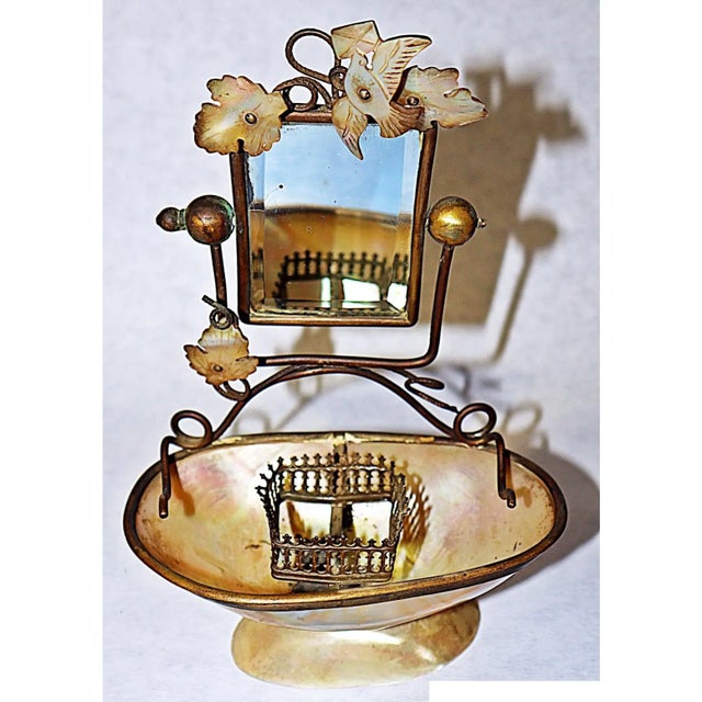 French 19c French Shell Jewelry Ring Stand For Sale - Image 3 of 10