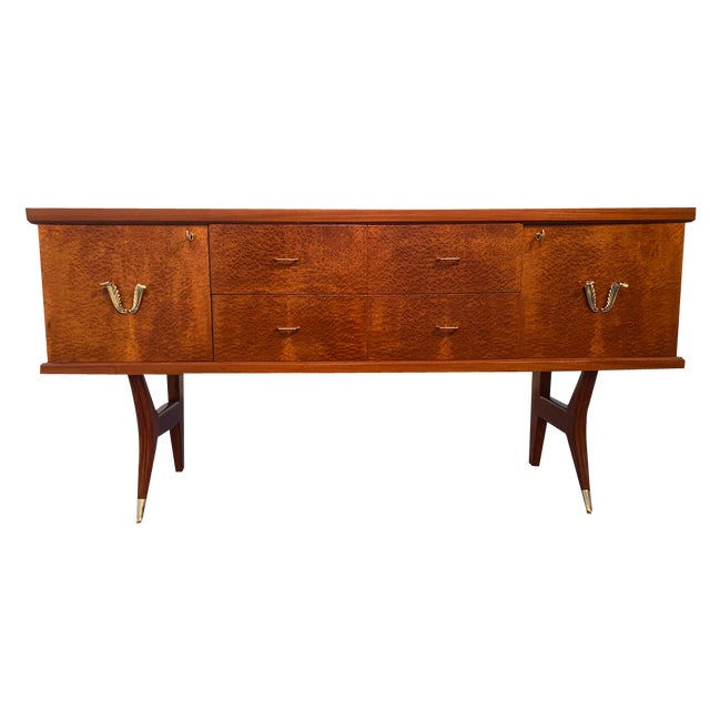 Mid-Century Italian Amboyna Briar Sideboard by Vittorio Dassi, 1950s For Sale