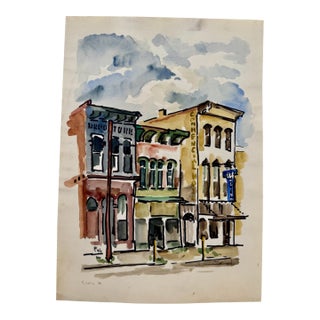 Henry Emil Salloch Original Watercolor on Paper Cicero, Il. 1971. For Sale