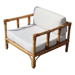 Vintage Rattan Armchair by Dal Vera, Italy, 1970 For Sale
