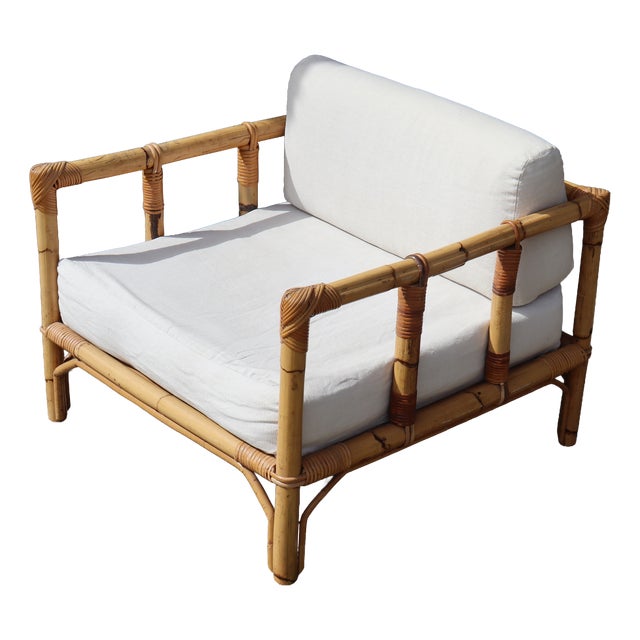 Vintage Rattan Armchair by Dal Vera, Italy, 1970 For Sale