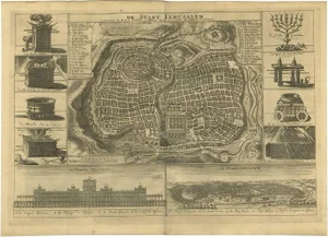 Bible Plan of Ancient Jerusalem, 1743, Paper