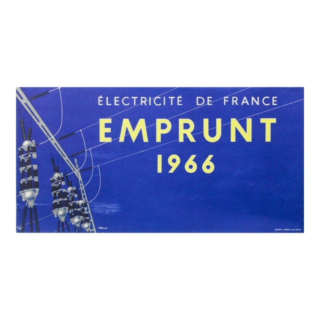 1966 Original French Poster, Emprunt Electricité De France (Villemot) - Small For Sale