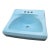 20" Contemporary Atomic Blue Porcelain Bathroom Sink Basin For Sale