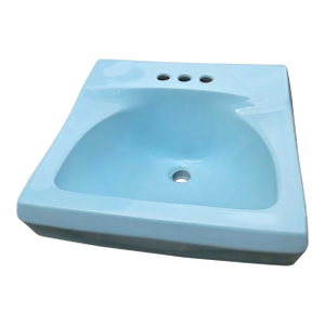 20" Contemporary Atomic Blue Porcelain Bathroom Sink Basin