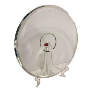 1990s Cristal d'Arques Coupe a Talon France Genuine Lead Crystal Platter 13.25" For Sale