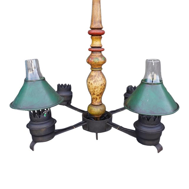 1930s Rare Monterey-Style Chandelier Professionally Restored For Sale