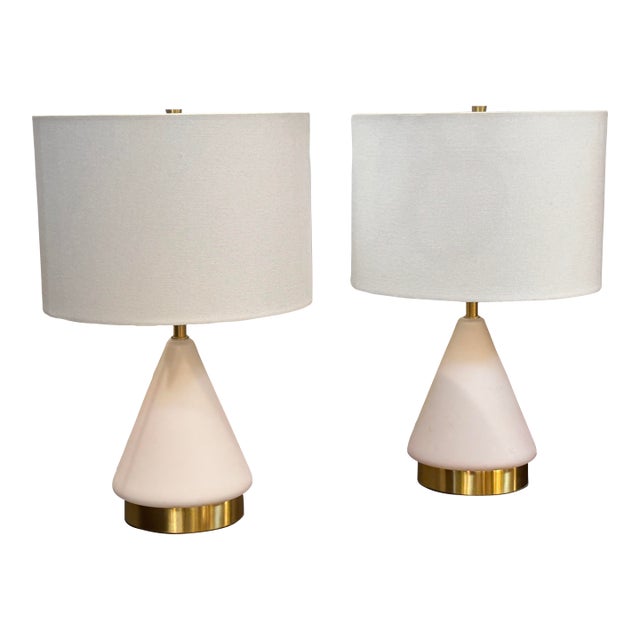 West Elm Metalized Glass Table Lamps - a Pair For Sale