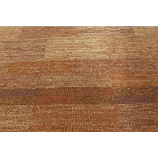 Textile Vintage Scandinavian Tan Flatweave Carpet by Marianne Richter AB MMF For Sale - Image 7 of 9