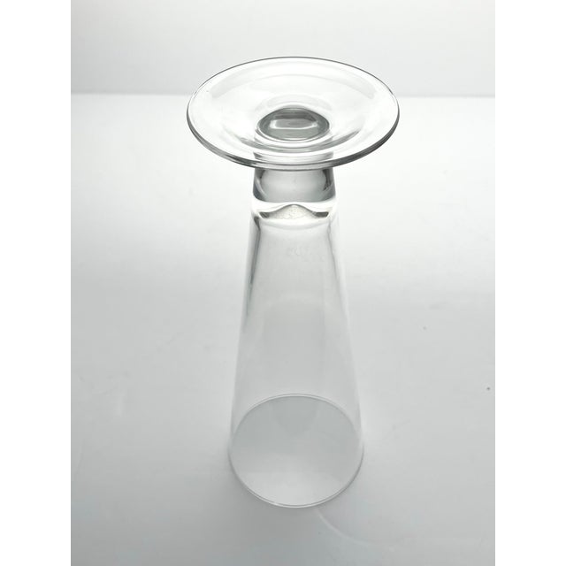 2010s Contemporary Crate & Barrel 4 Footed Beer Pilsner or Fluted Champagne Glasses - Set of 4 For Sale - Image 5 of 5