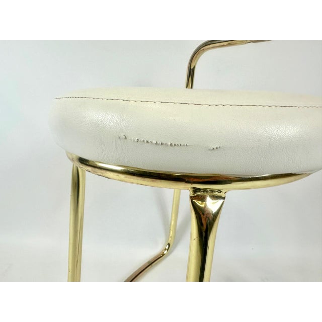 Vintage Italian Gilded Stool, 1980s For Sale - Image 6 of 8