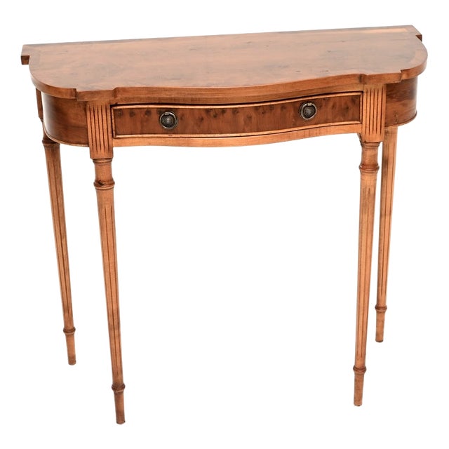 Antique Regency Yew Wood Console Table, 1950 For Sale