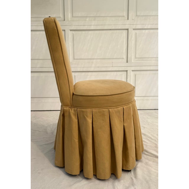 Frontgate Upholstered "Elena" Rolling Vanity Chair With Pleated Skirt For Sale In Los Angeles - Image 6 of 12