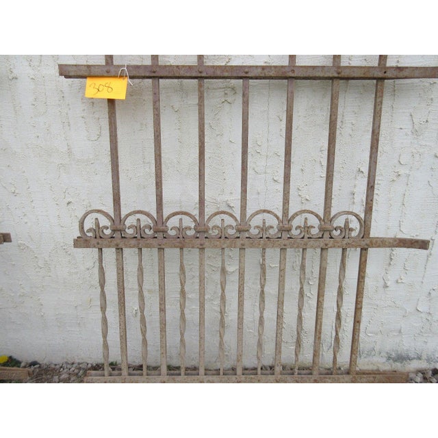 Antique Victorian Iron Gate Window Garden Fence For Sale - Image 4 of 7