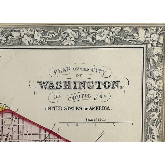 Traditional Antique, Hand Colored Map of Washington, Dc, 19thC For Sale - Image 3 of 6