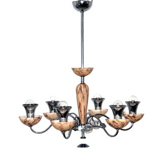 Art Deco Chandelier in Chrome, 1930s For Sale
