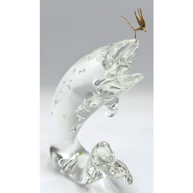 Steuben Glass & 18K Gold “Trout & Fly” by James Houston, Introduced 1966 For Sale - Image 15 of 18