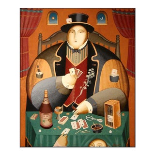 Anton Arkhipov Ace Original Color Serigraph Art Hand Signed Cardplayer For Sale