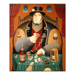 Anton Arkhipov Ace Original Color Serigraph Art Hand Signed Cardplayer