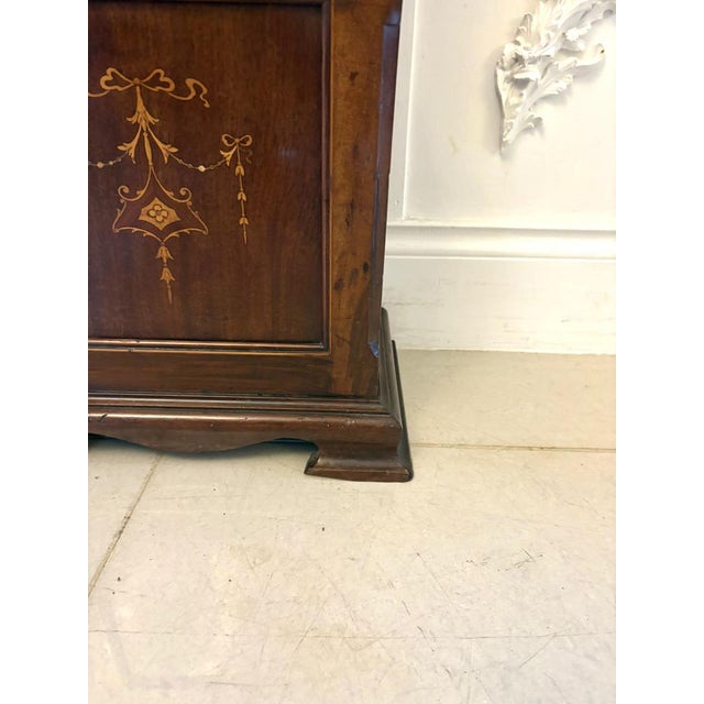 Antique Edwardian Inlaid Mahogany Longcase Clock, 1905 For Sale - Image 3 of 11